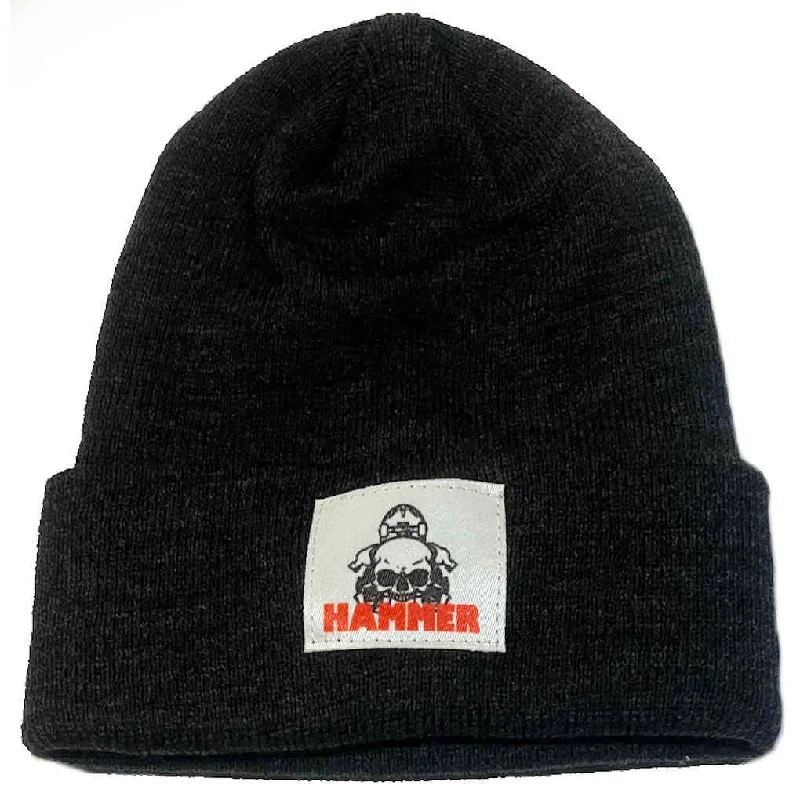 Hammer Skull Logo Patch Beanie Smoke Grey