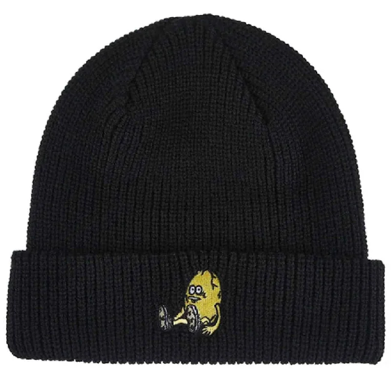 Heroin Egghead Patch Cuff Beanie Black