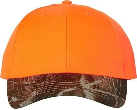 Kati LC25 Solid Crown with Camo Visor Cap - Blaze Realtree Hardwoods