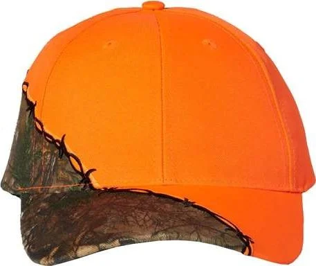 Kati LC4BW Camo with Barbed Wire Embroidery Cap - Blaze XTRA