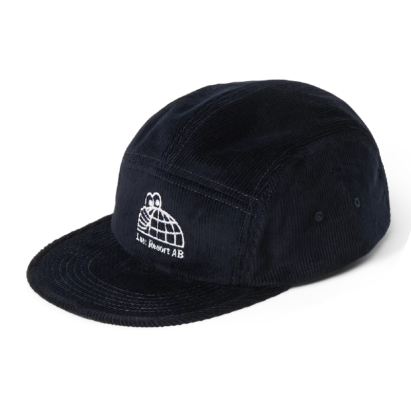 Last Resort Half Globe Corduroy 5 Panel - Black