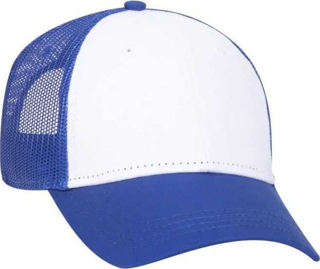 OTTO 65-1291 Youth 6 Panel Low Profile Baseball Cap - Royal White Royal