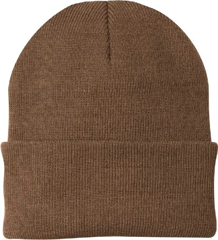 Port & Company CP90 Knit Cap with Cuff - Brown