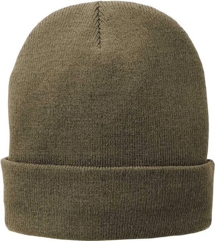 Port & Company CP90L Fleece-Lined Knit Cap - Coyote Brown