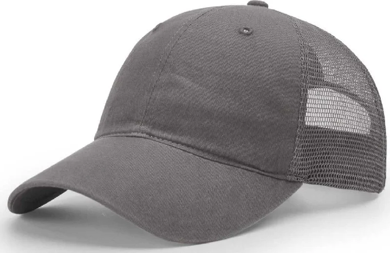 Richardson 111 Garment-Washed Trucker Caps- Charcoal