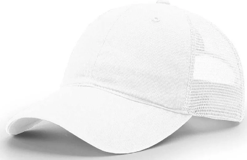 Richardson 111 Garment-Washed Trucker Caps- White