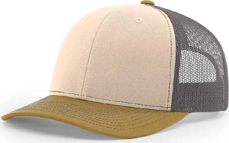 Richardson 112 Snapback Trucker Caps- Mink Beige Charcoal Amber Gold