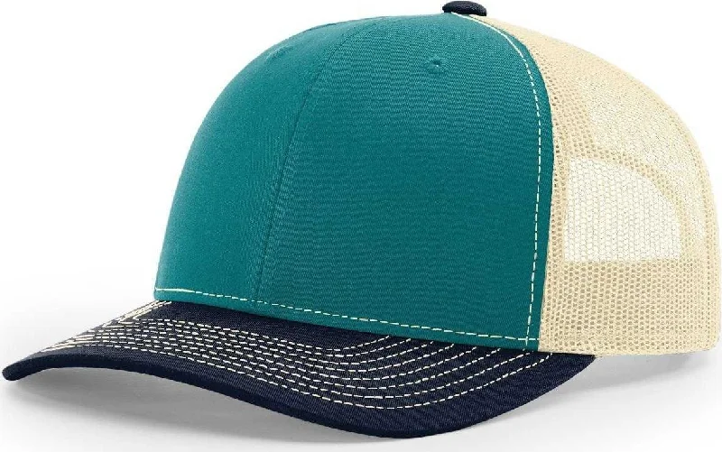 Richardson 112 Snapback Trucker Cap - Blue Teal Birch Navy