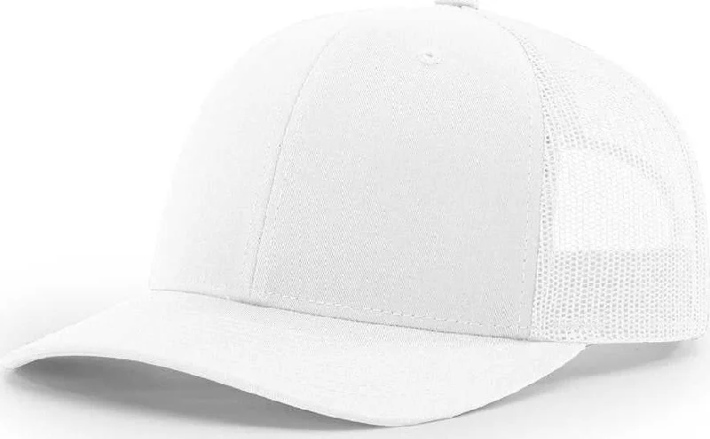 Richardson 112 Snapback Trucker Caps- White