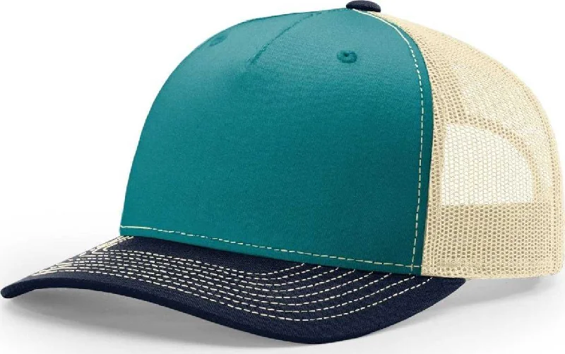 Richardson 112FP  Trucker Caps- Blue Teal Birch Navy