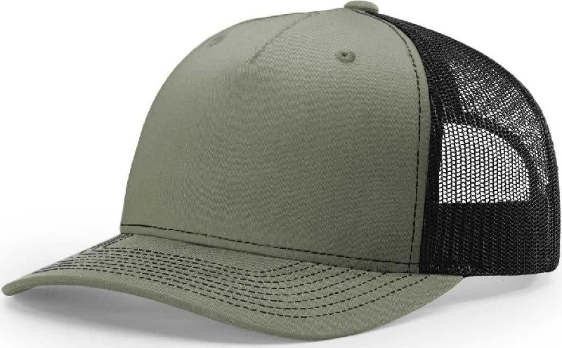 Richardson 112FP Trucker Caps- Loden Green Black