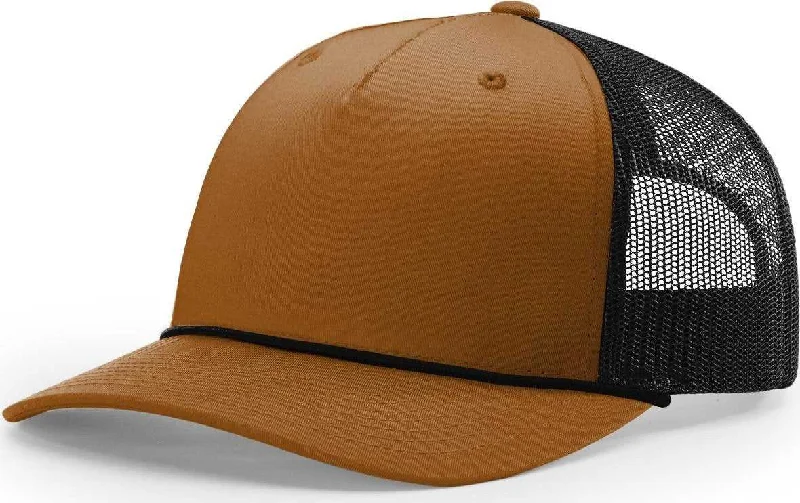 Richardson 112FPR Rope Trucker Caps- Caramel Black