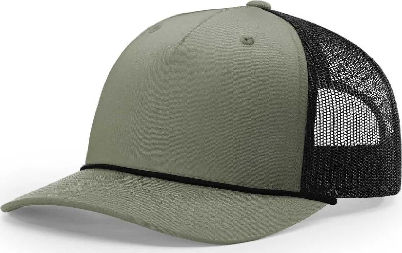 Richardson 112FPR Rope Trucker Caps- Loden Green Black