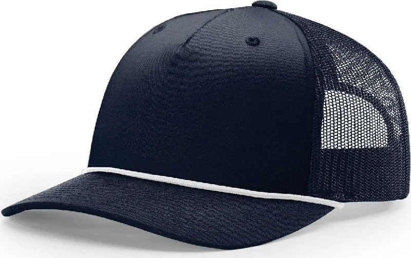 Richardson 112FPR Rope Trucker Caps- Navy White