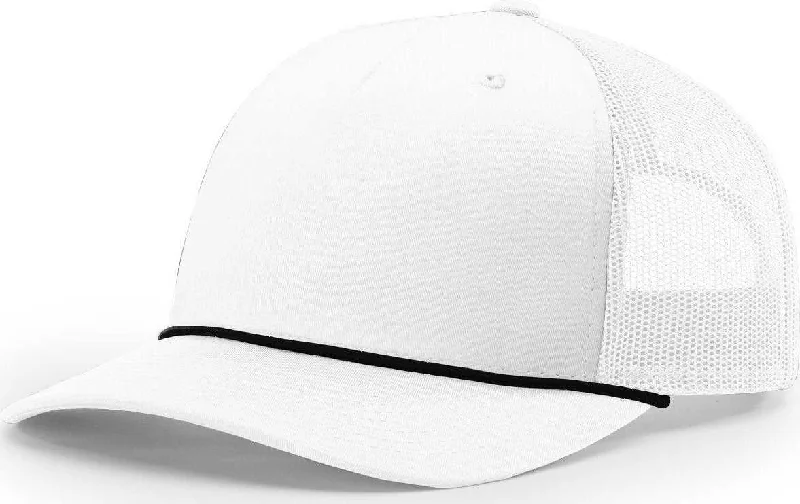 Richardson 112FPR Rope Trucker Caps- White Black