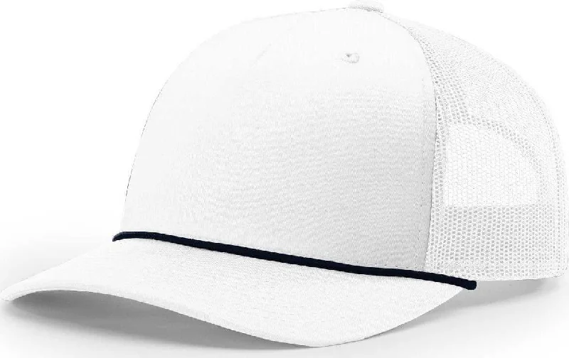 Richardson 112FPR Rope Trucker Caps- White Navy