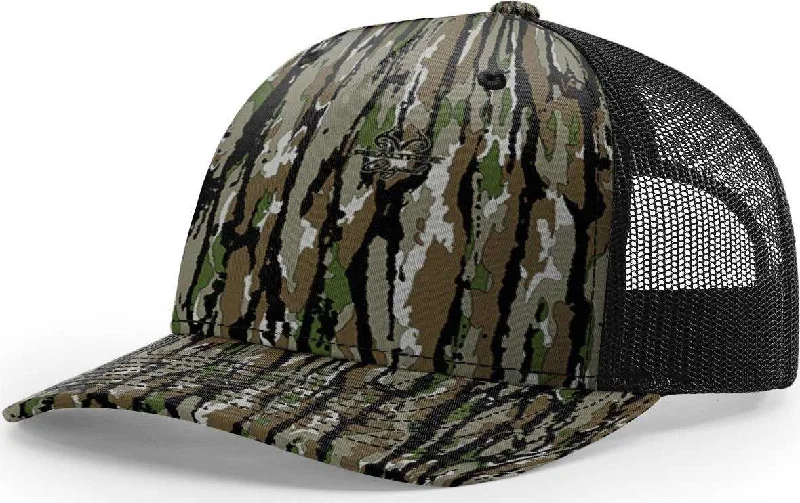 Richardson 112PFP 5 Panel Patterned Snapback Trucker Caps- Realtree Original Black