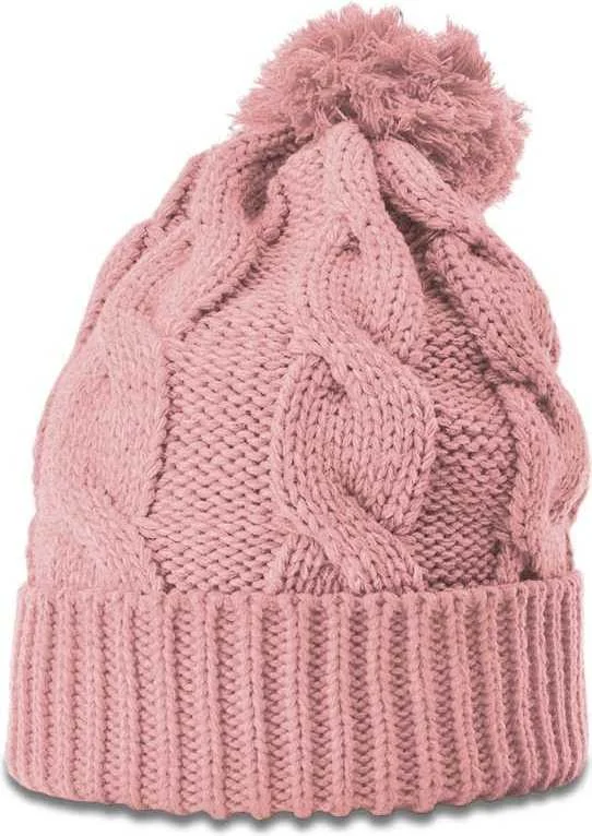 Richardson 141R Chunk Twist Knit Beanies with Cuff - Blush