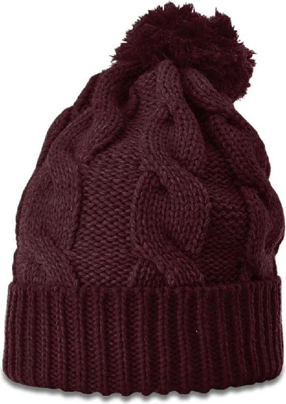 Richardson 141R Chunk Twist Knit Beanies with Cuff - Burgundy