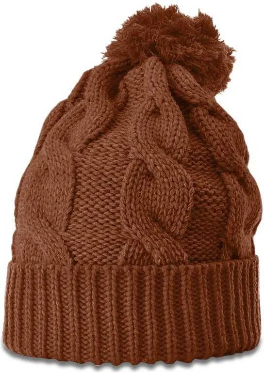 Richardson 141R Chunk Twist Knit Beanies with Cuff - Cinnamon Mocha