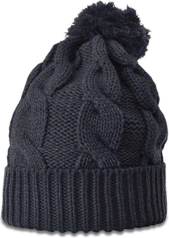 Richardson 141R Chunk Twist Knit Beanies with Cuff - Gun Metal