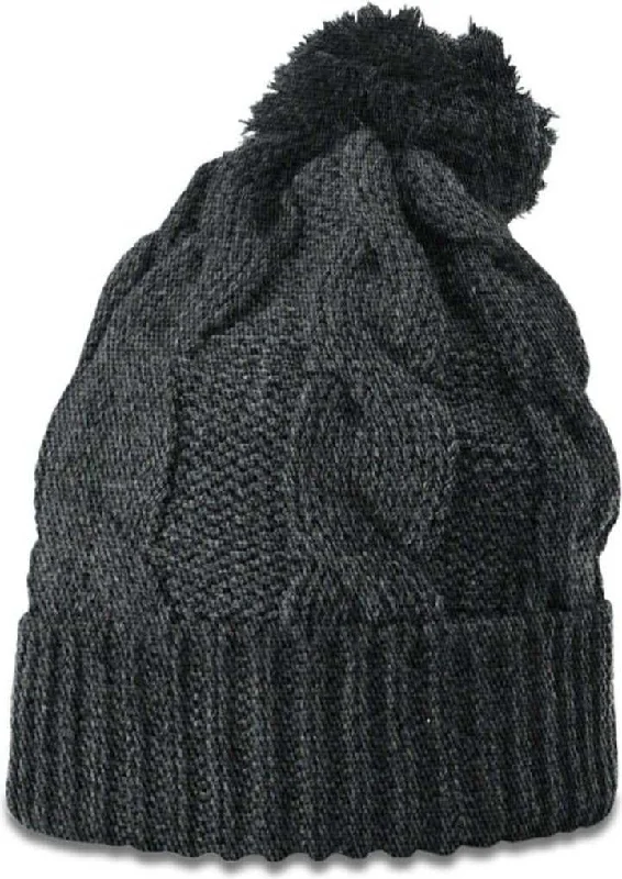 Richardson 141R Chunk Twist Knit Beanies with Cuff - Heather Charcoal