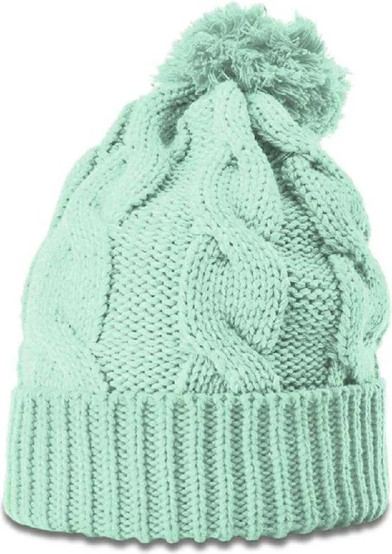 Richardson 141R Chunk Twist Knit Beanies with Cuff - Seafoam