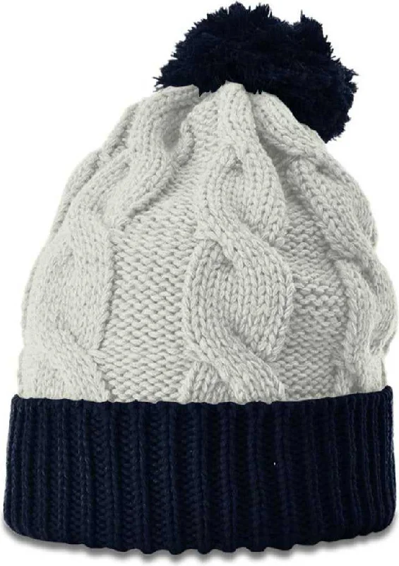 Richardson 141R Chunk Twist Knit Beanies with Cuff - Stone Navy