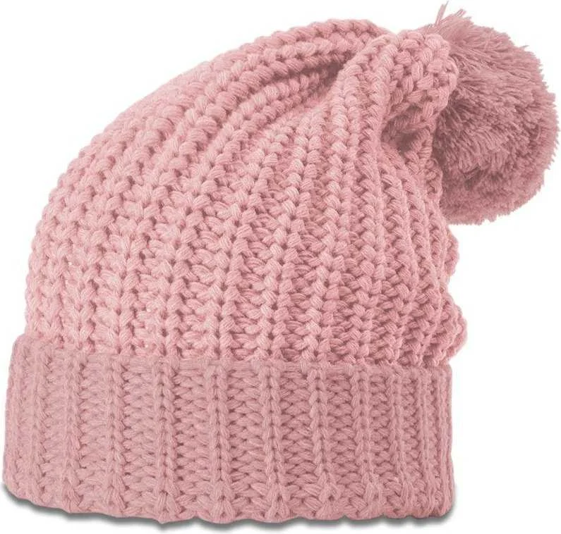 Richardson 143R Chunk Twist Knit Beanies with Cuff - Blush