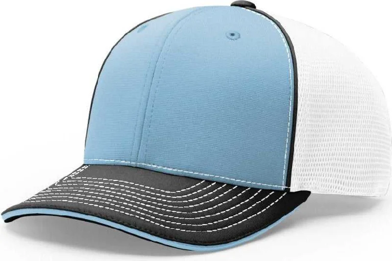 Richardson 172 Fitted Pulse Sportmesh with R-Flex Caps- Columbia Blue White Black Tri