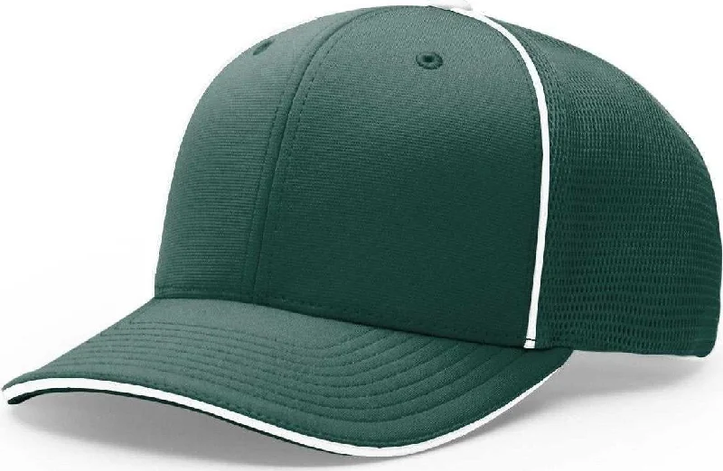 Richardson 172 Fitted Pulse Sportmesh with R-Flex Caps- Dark Green White Contrast