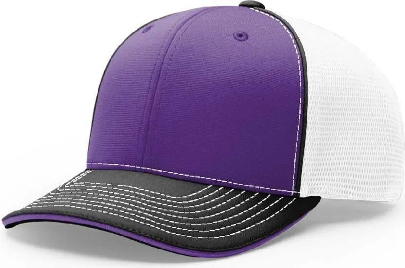 Richardson 172 Fitted Pulse Sportmesh with R-Flex Caps- Purple White Black Tri