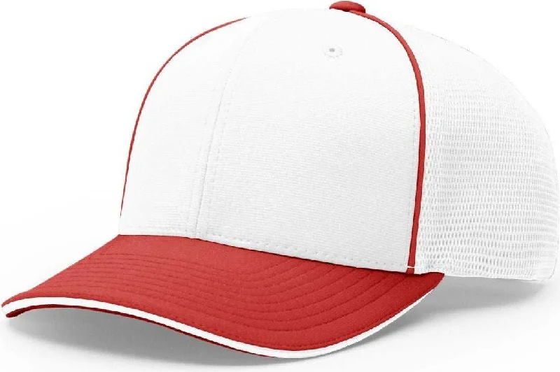 Richardson 172 Fitted Pulse Sportmesh with R-Flex Caps- White Red