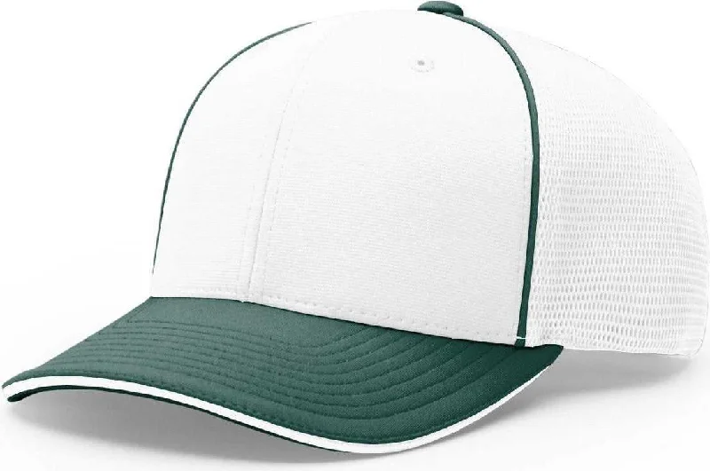 Richardson 172 Fitted Pulse Sportmesh with R-Flex Caps- White Dark Green