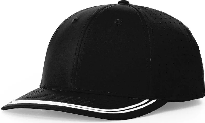 Richardson 176 Lite Performance Caps- Black White