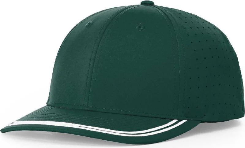 Richardson 176 Lite Performance Caps- Dark Green White