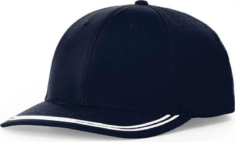 Richardson 176 Lite Performance Caps- Navy White