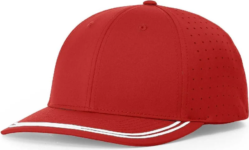 Richardson 176 Lite Performance Caps- Red White