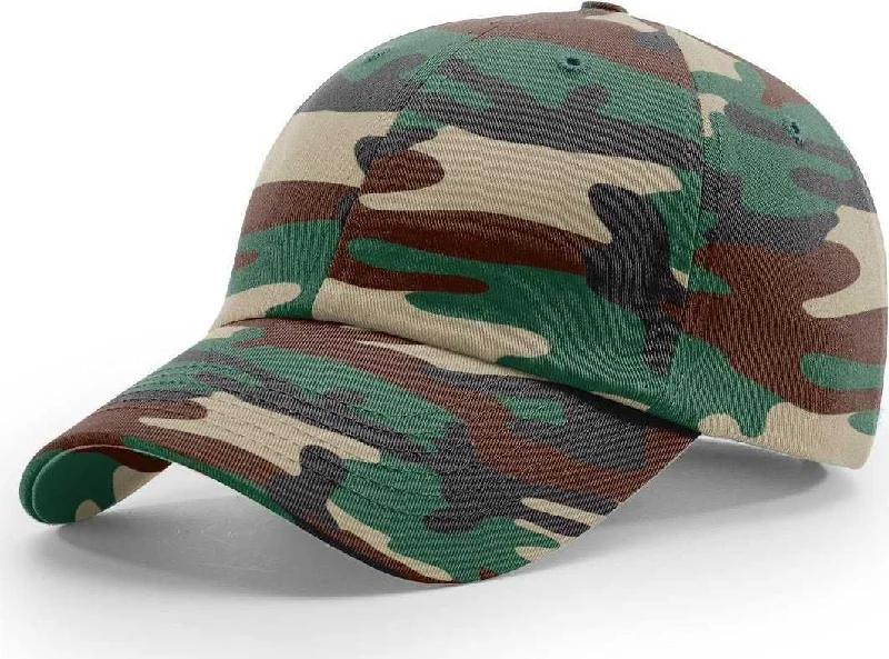 Richardson 840 Relaxed Twill Camo Caps- Green Camo