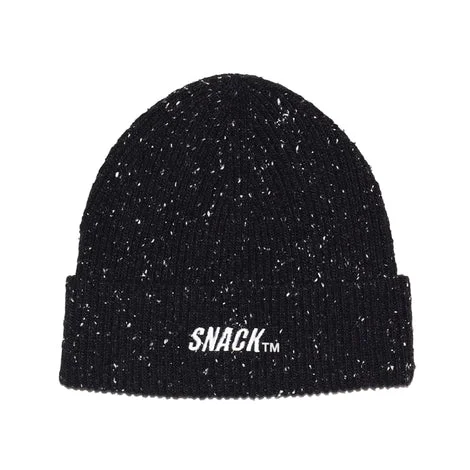 Snack Caps Lock Speckle Beanie - Black