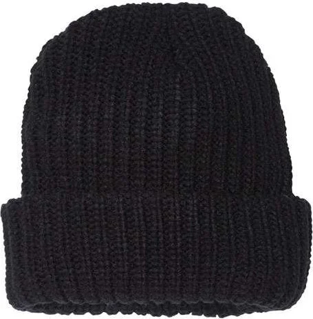 Sportsman SP90 12" Chunky Knit Cuffed Beanie - Black