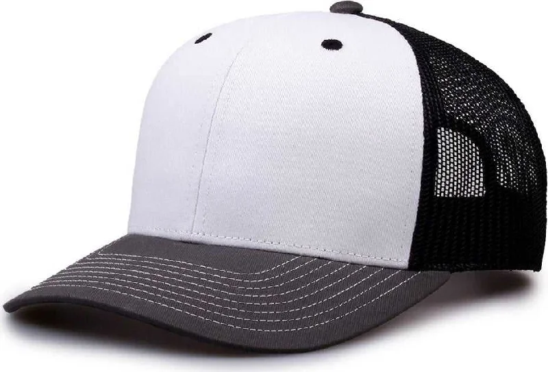 The Game GB452E Everyday Trucker Cap - White Charcoal Black