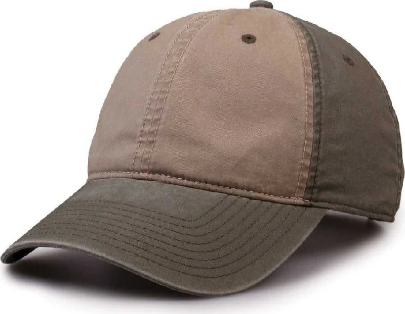 The Game GB516 Twill Color Block Cap - Khaki Sage