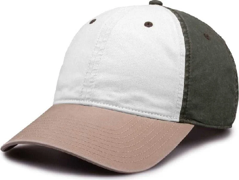 The Game GB516 Twill Color Block Cap - White Olive Atmosphere