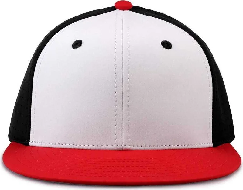 The Game GB906 Perforated GameChanger Snapback Cap - White Black Red