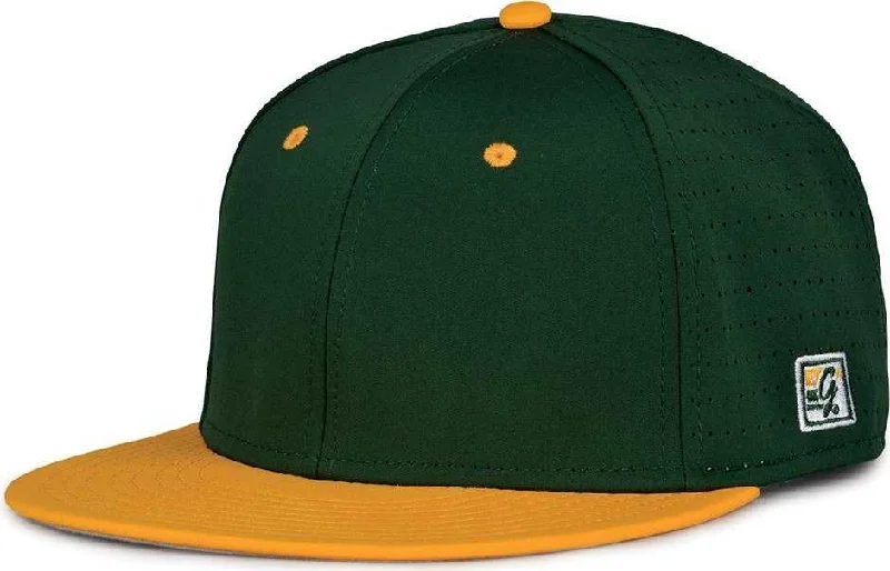 The Game GB998 Perforated GameChanger Cap - Dark Green Athletic Gold