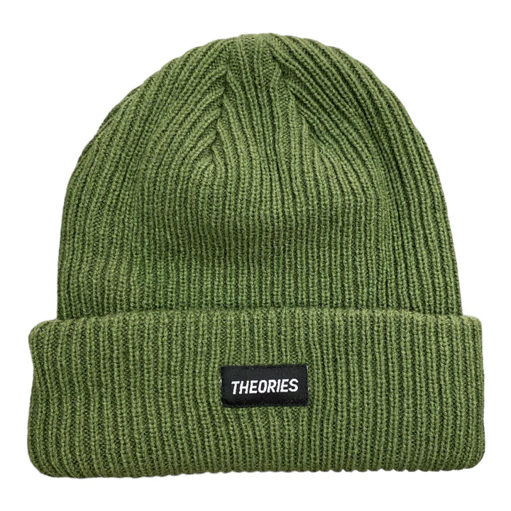 Theories Stamp Label Rib Knit Beanie - Sage