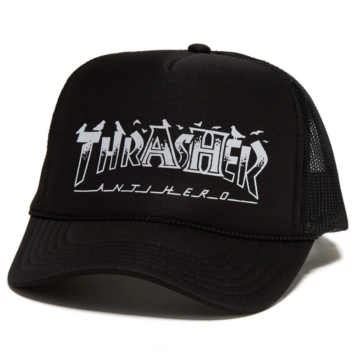 Thrasher x Anti-Hero Pigeon Mag Trucker Hat - Black