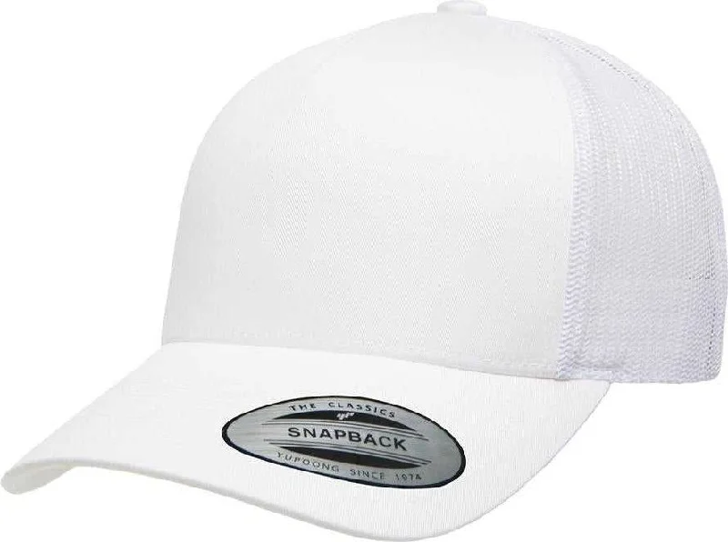 Yupoong 6506 Classics 5-Panel Retro Trucker Cap - White