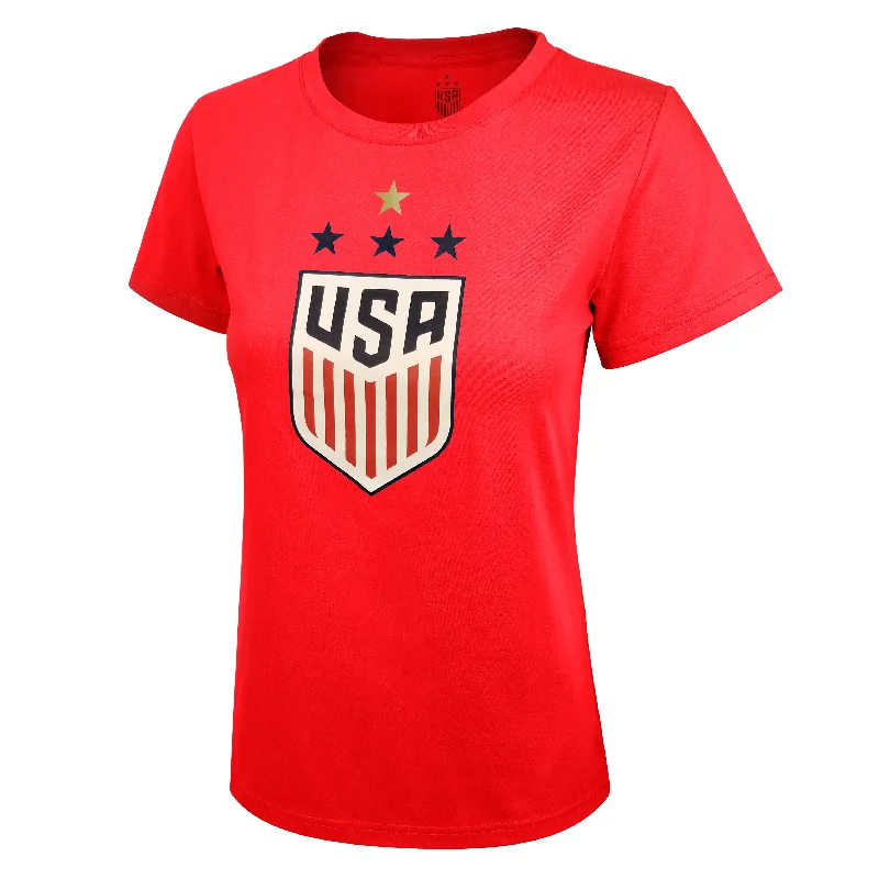 U.S. Soccer USWNT Women's 4 Star Celebration Crest T-Shirt